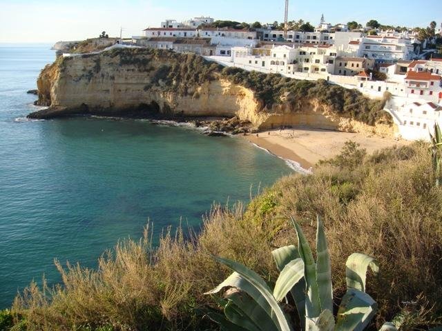 carvoeiro village cliffside houses algarve portugal