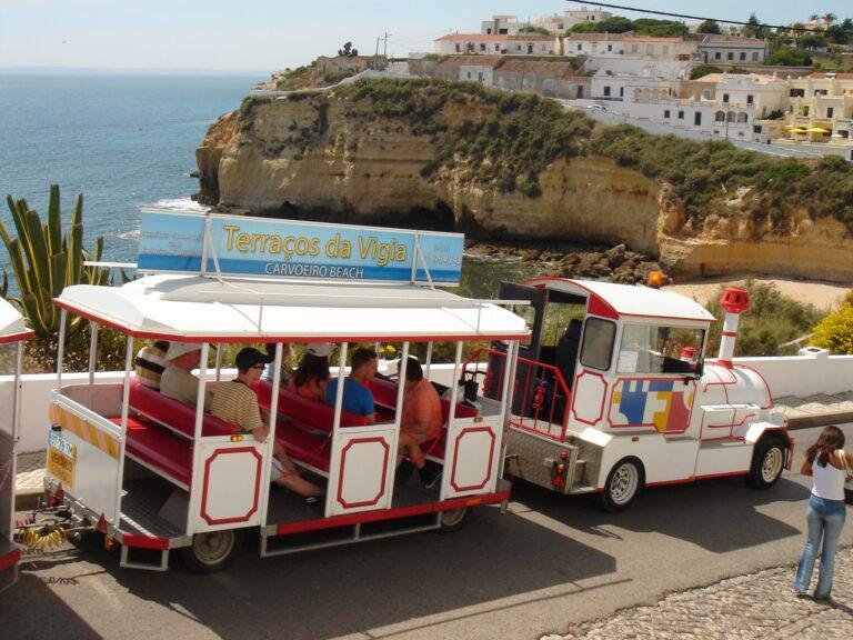 carvoeiro sightseeing train with ocean view algarve portugal