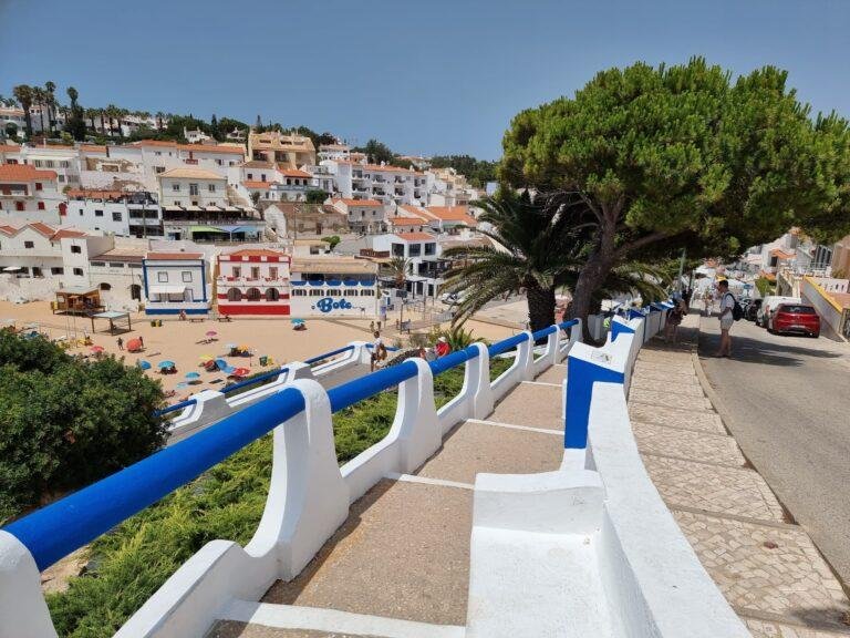coastal walkway above carvoeiro beach algarve portugal