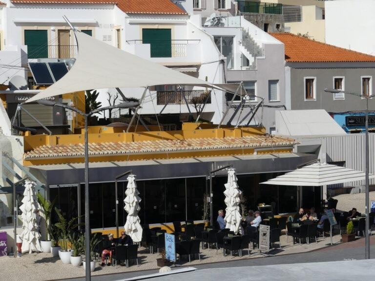 restaurant terrace in carvoeiro village algarve portugal