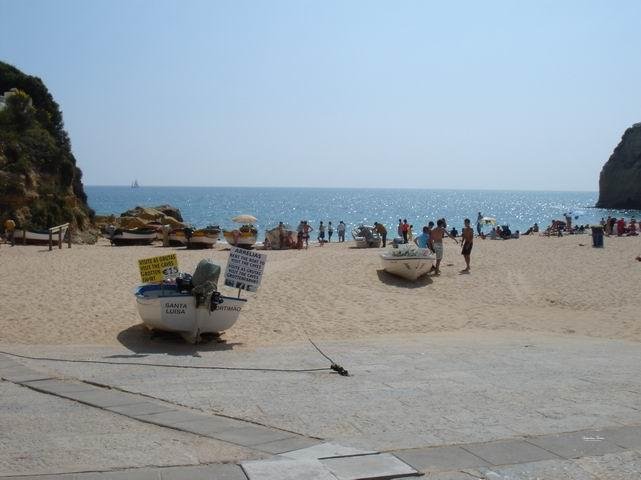 seafront promenade at carvoeiro beach algarve portugal