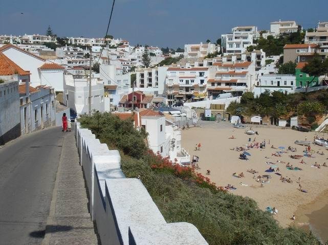 coastal walkway above carvoeiro beach algarve portugal