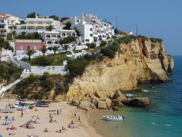 golden cliffs and ocean view with ocean view terrace visible carvoeiro algarve portugal