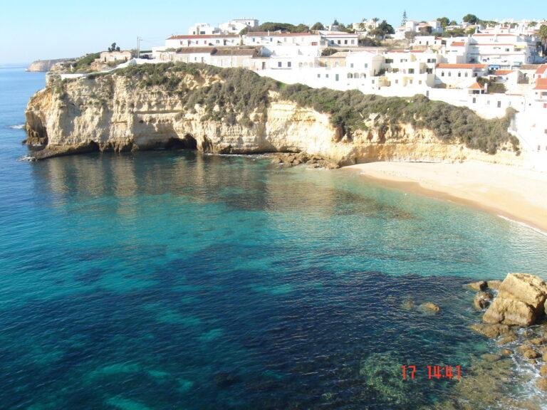 Praia do Carvoeiro Algarve beach village cliffs