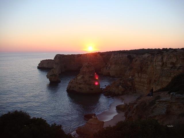 marinha beach nearby algarve cliffs