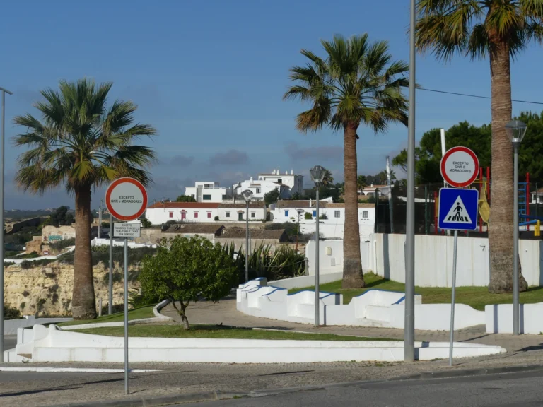 restricted access street near ocean view terrace carvoeiro portugal