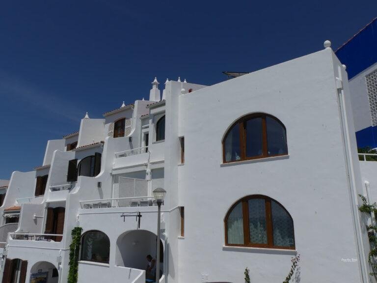 vertical facade of ocean view terrace carvoeiro algarve portugal